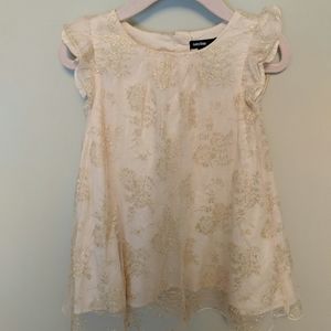 Baby girls pink & gold shimmer dress